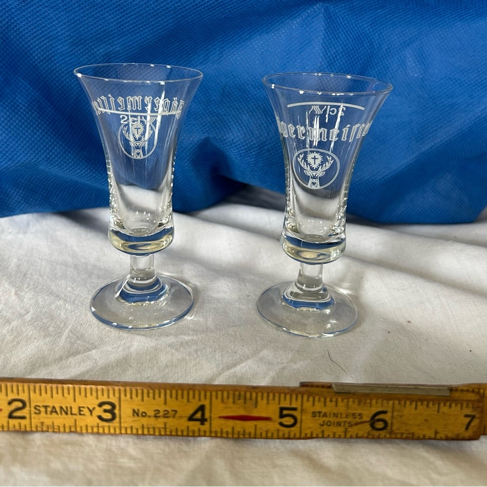 Jagermeister set of 2-Clear Glass Shot Glass Set